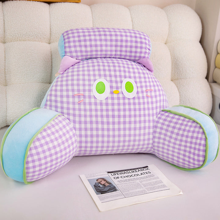 Funny plush back support pillow in cat design Bowlift