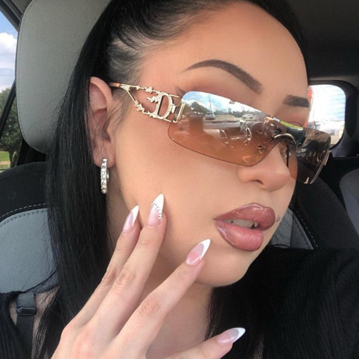 Women's futuristic Shield sunglasses with unique Bowlift frame