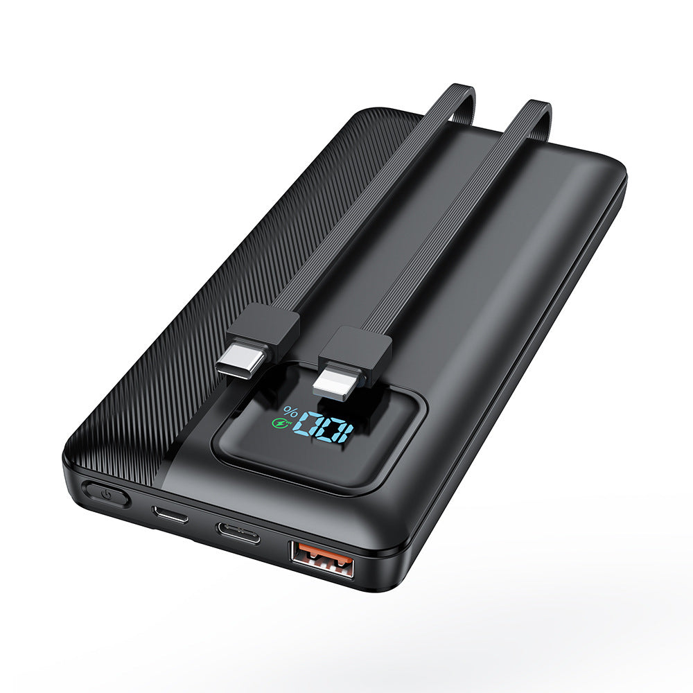 Powerbank with Integrated Charging Cable and LED Display Bowlift