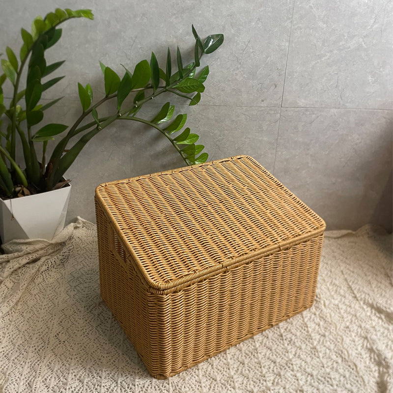 Handwoven Rectangular Storage Basket Bowlift