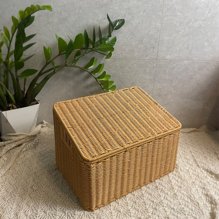 Handwoven Rectangular Storage Basket Bowlift