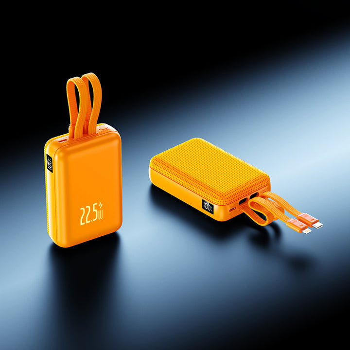 Portable power bank with powerful fast charging function and innovative cable management Bowlift