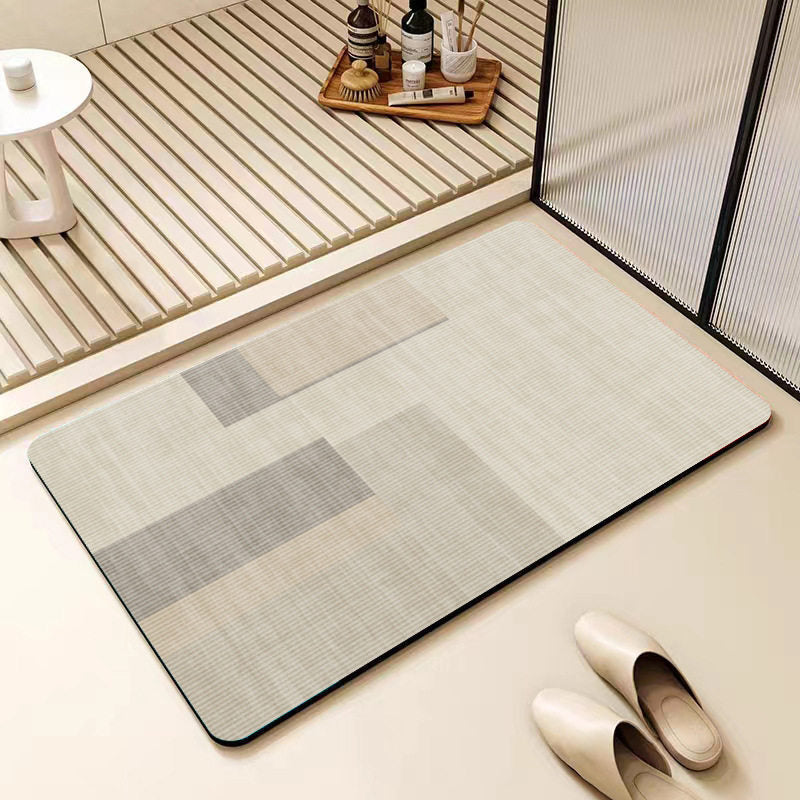 Non-Slip Geometric Pattern Bathroom Mat Bowlift