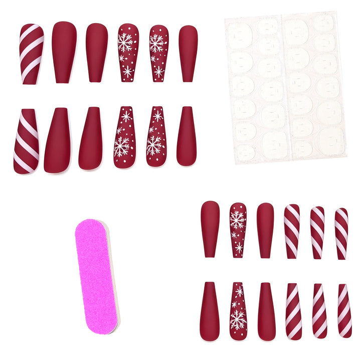 Festive Matte Acrylic Nail Art Bowlift