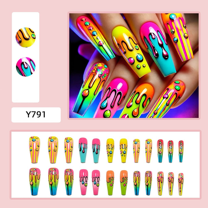 Creative nail art with flowing gradient and glitter accents Bowlift