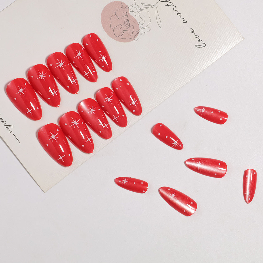Glossy Stiletto-Shape Press-On Nail Set Bowlift