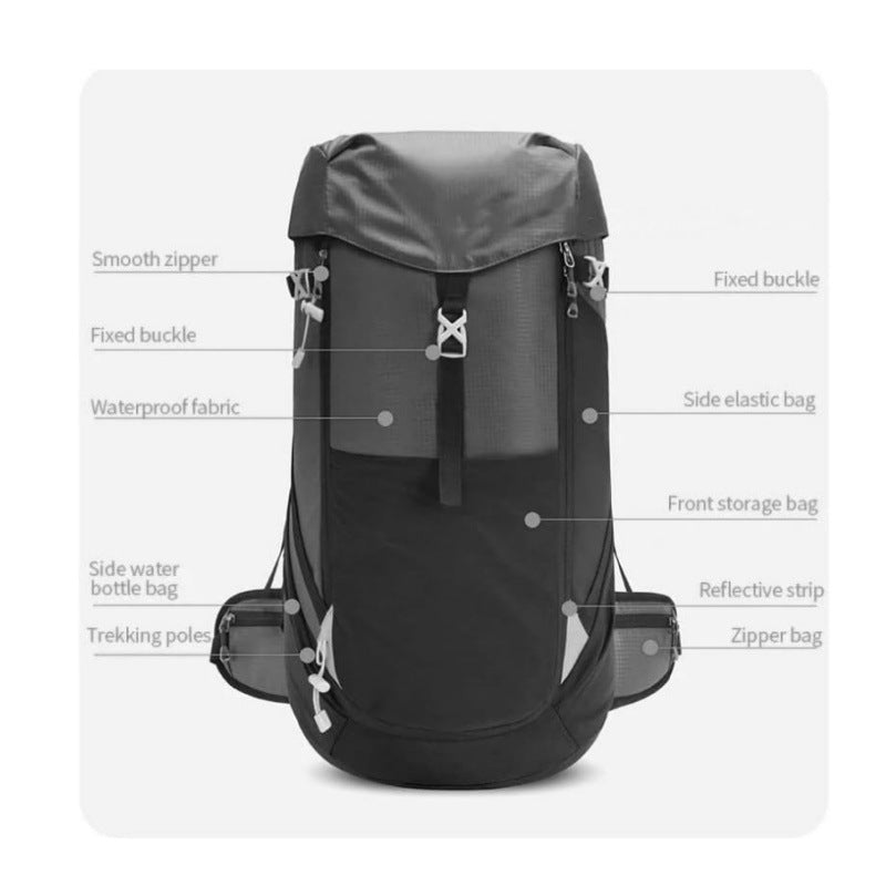 Outdoor backpack with waterproof fabric and many practical compartments Bowlift