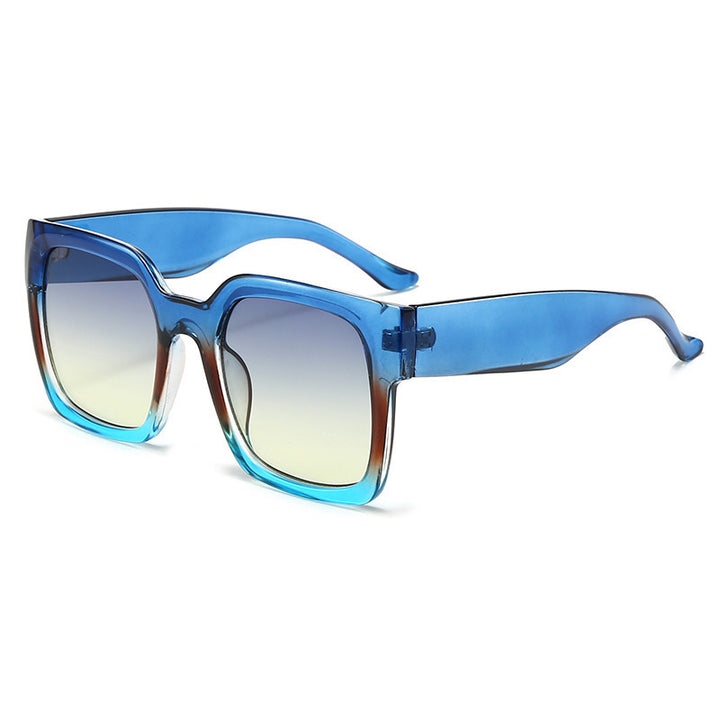 Women's square sunglasses with stylish transparent frame and soft color gradient Bowlift