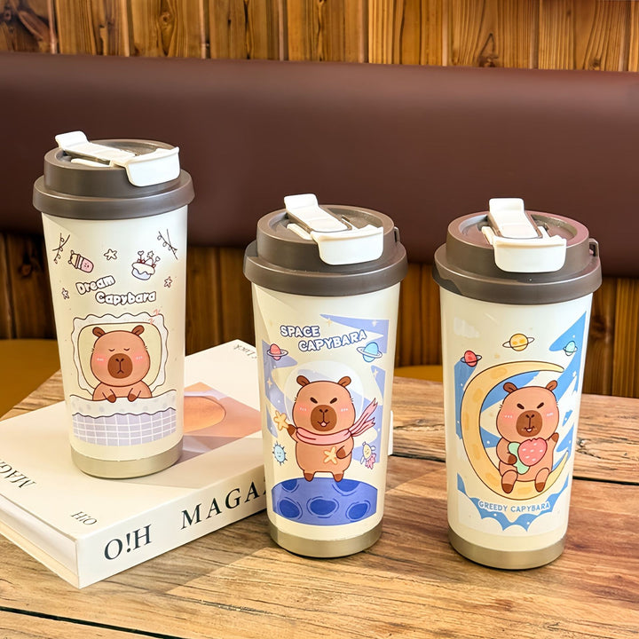 Ladies Insulated Drinking Bottle with Colorfully Designed Animal Motif Bowlift