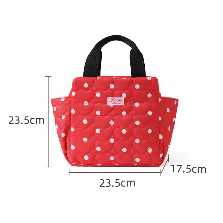 Insulated Heart Print Lunch Bag Bowlift