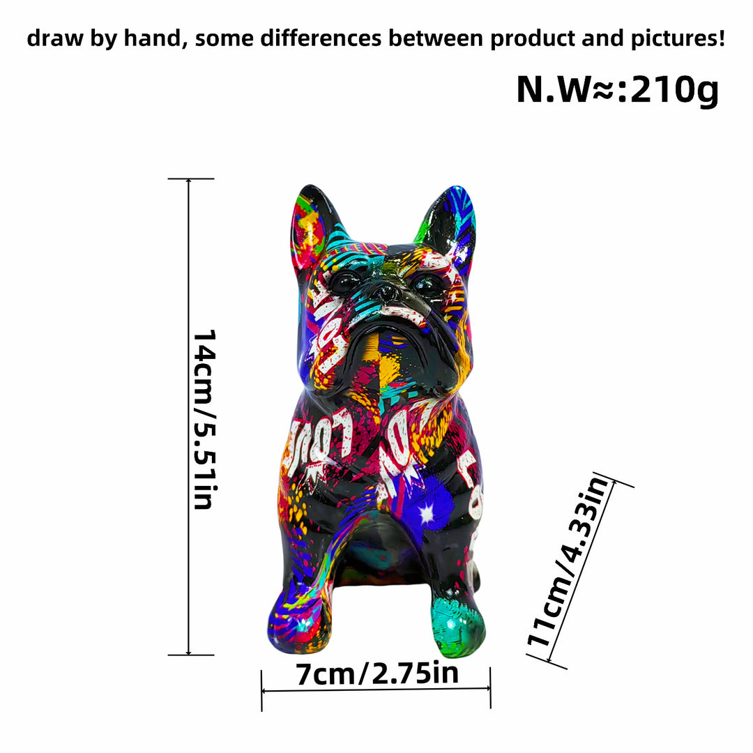 Creative bulldog figurine made of hand-painted resin Bowlift