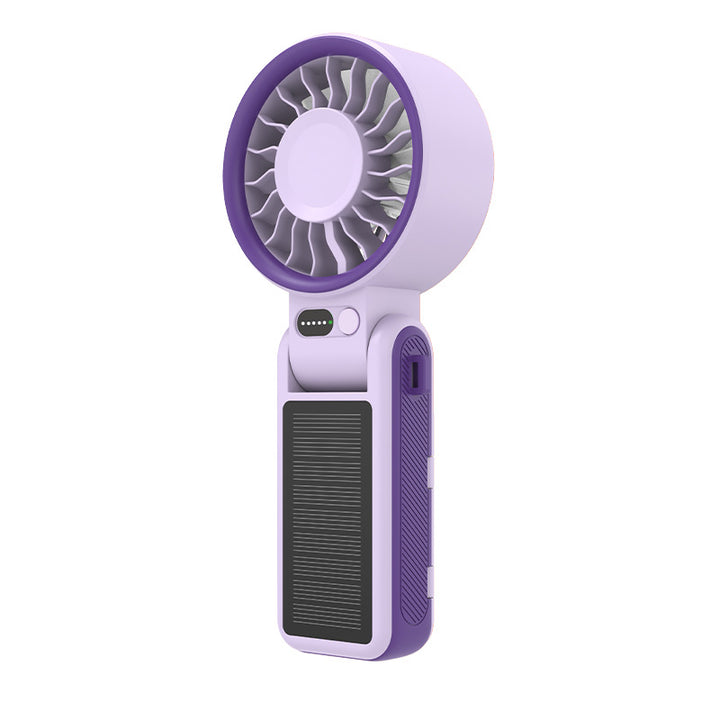 Unisex Portable Rechargeable Handheld Fan with Solar Charging Bowlift