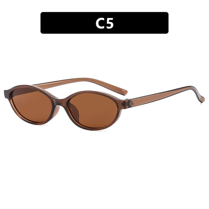 Women oval-shaped sunglasses with transparent frame and UV protection Bowlift
