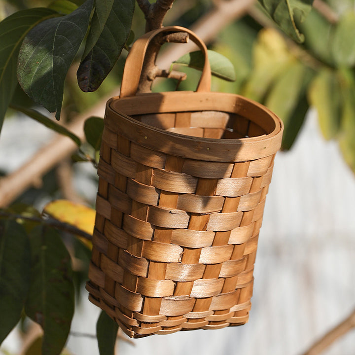 Handcrafted Wicker Storage Cylinder Bowlift
