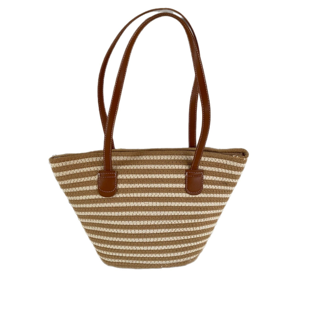Trendy Basket Bag with Leather Handles Bowlift
