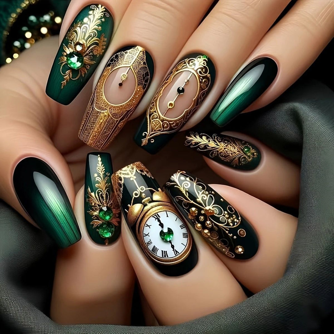 Floral Art Acrylic Nail Set Bowlift