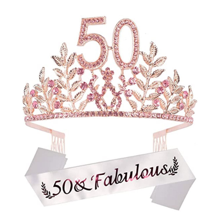 Women's Glamorous Birthday Crown with Shining Rhinestones Bowlift