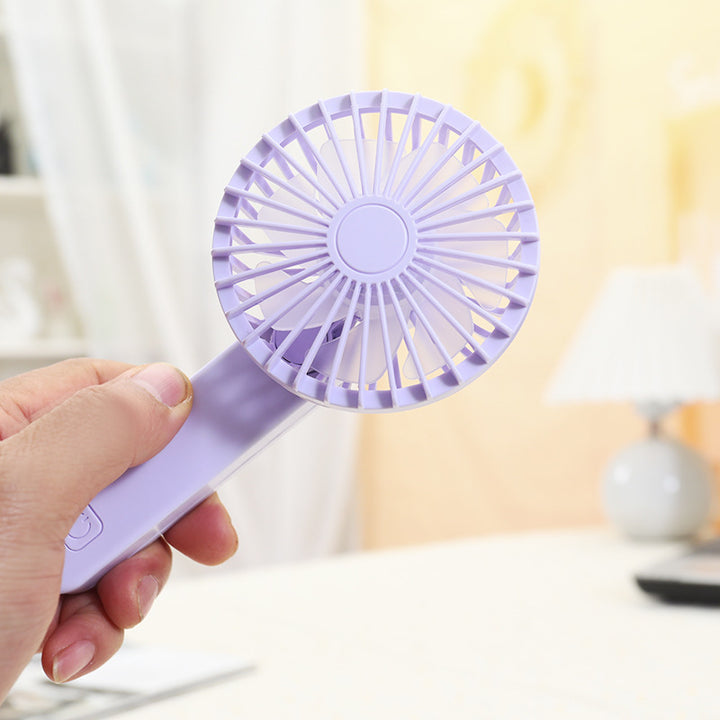 Women Portable Hand Fan with Integrated Handle and USB Connection Bowlift