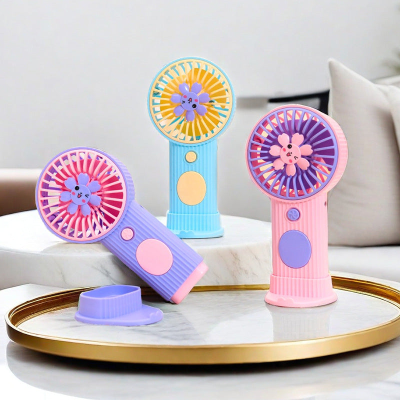 Women's Portable Hand Fan with Floral Design Bowlift