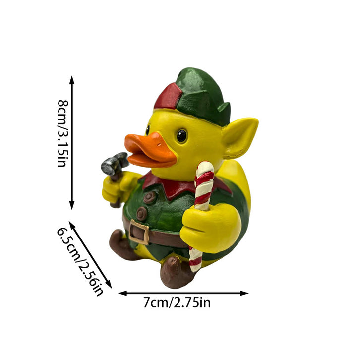 Funny rubber duck in craftsman's outfit Bowlift