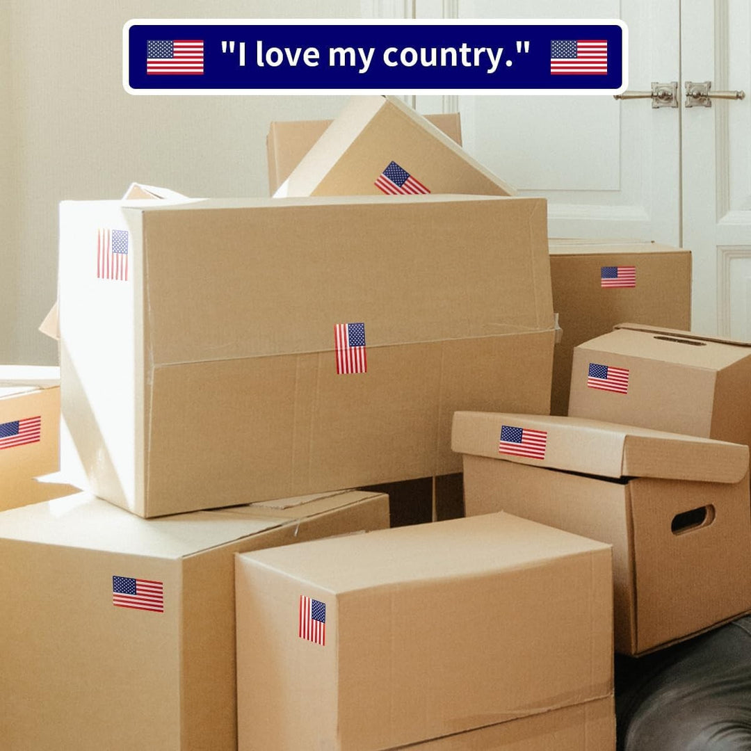 Independence Day adhesive USA flag sticker roll with glossy die-cut labels Bowlift