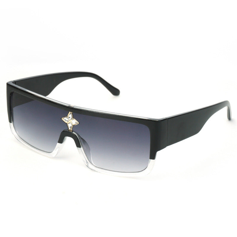 Women's sunglasses in futuristic oversized design with sparkling decor Bowlift