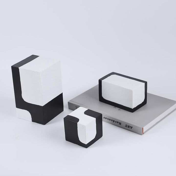 Modern Abstract Minimalist Decorative Block Sculpture