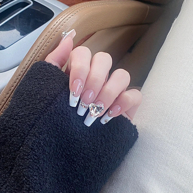 Press-On Nail Design Set with Artistic Holographic Elements Bowlift