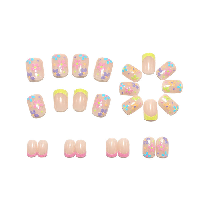 Artificial nails with colorful floral pattern Bowlift