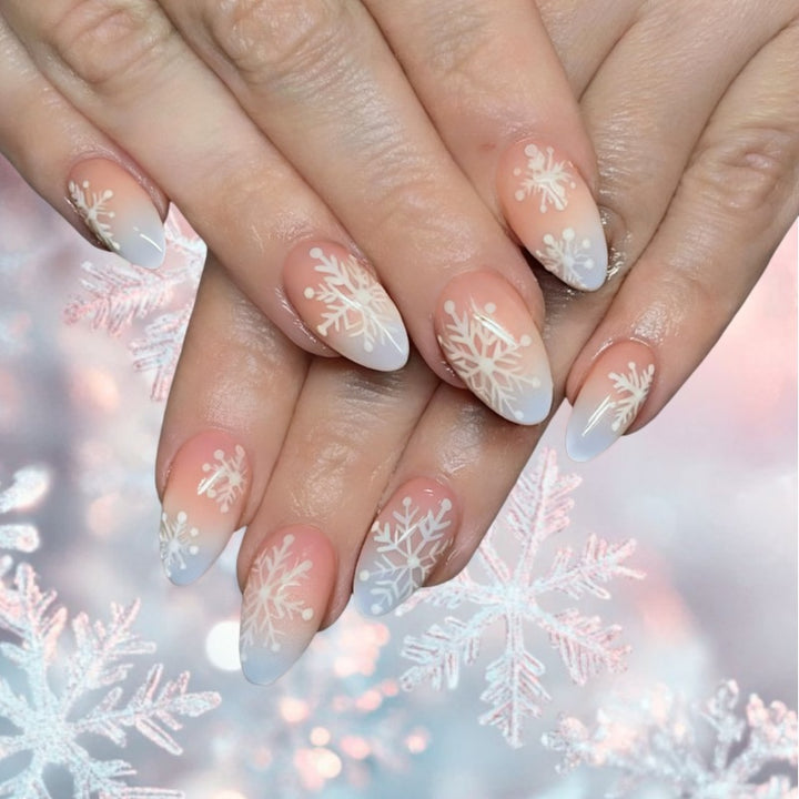 Snowflake Ombre Press-On Nails Bowlift