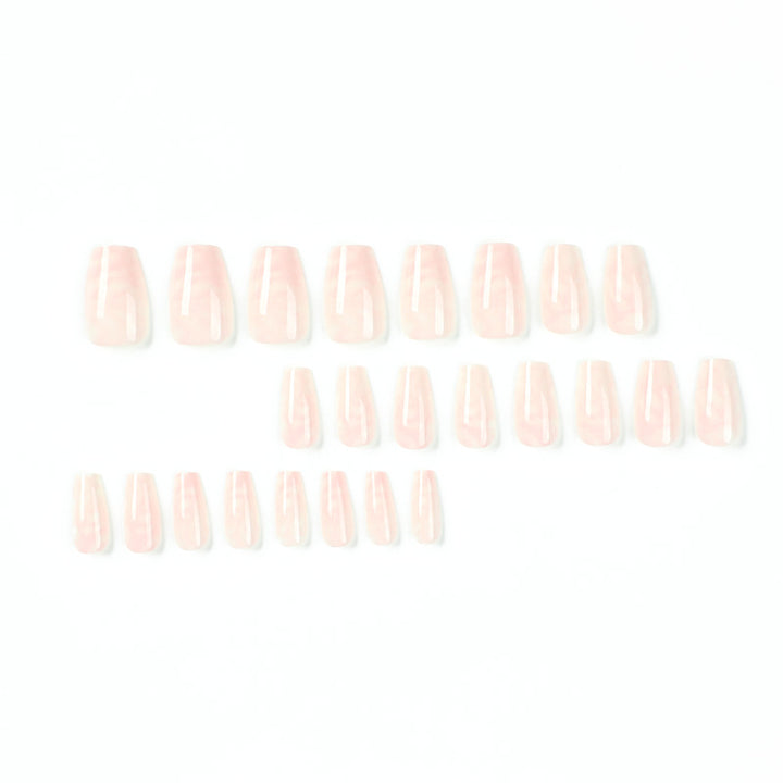Elegant Nail Extensions with Marbled Accents Bowlift