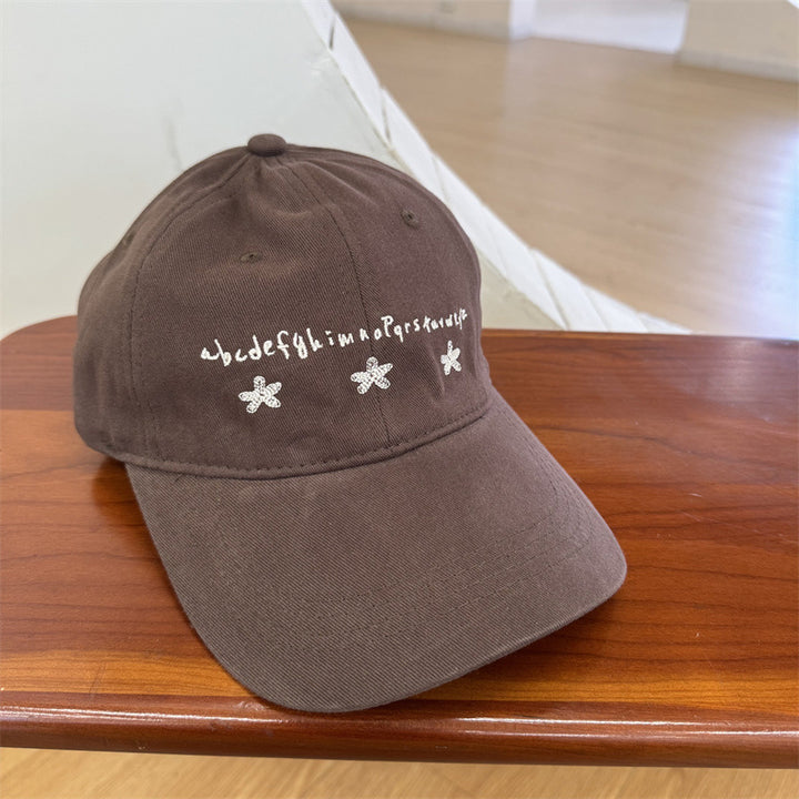 Women's Casual Embroidered Cotton Baseball Cap Bowlift