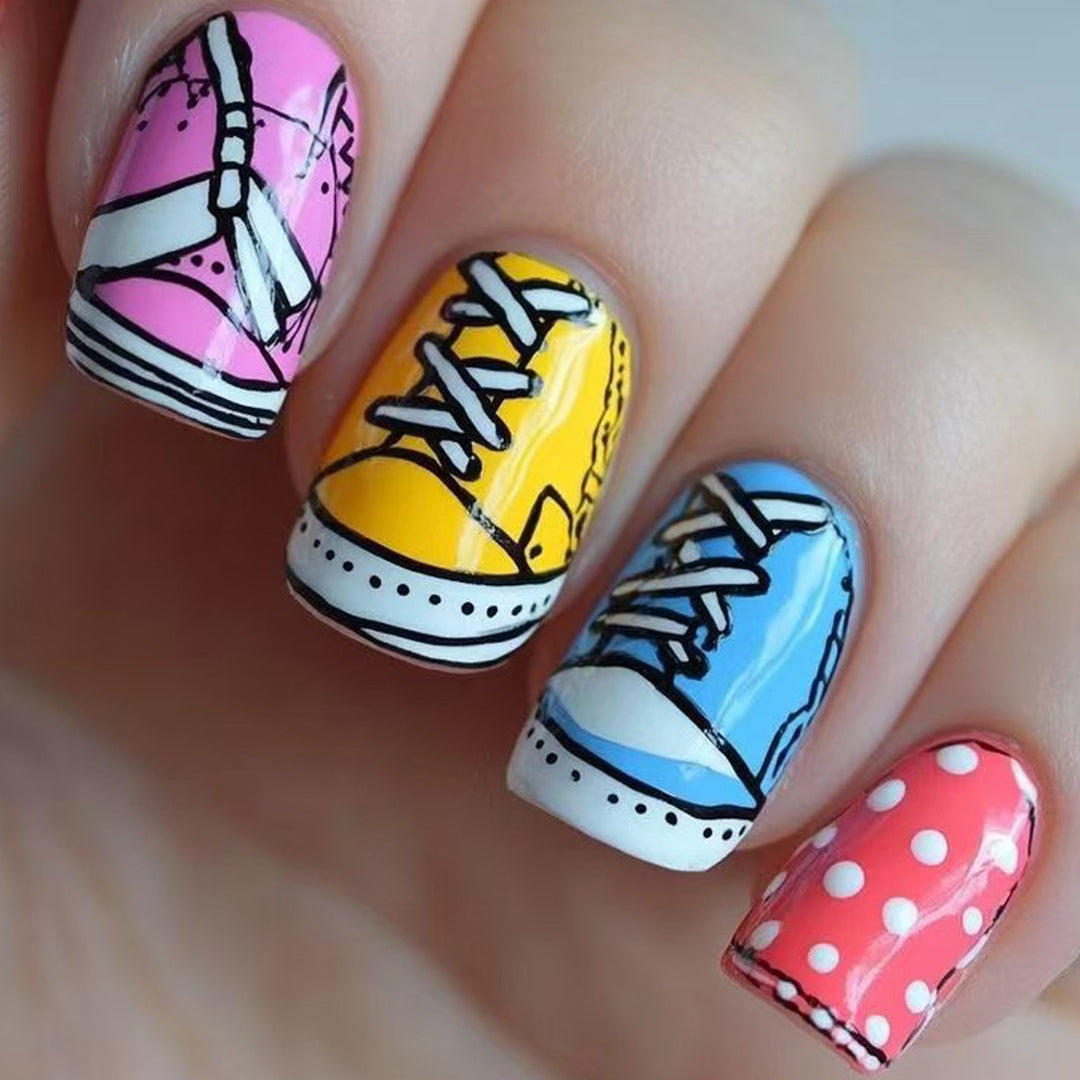 Fun Sneaker-Themed Nail Art Bowlift