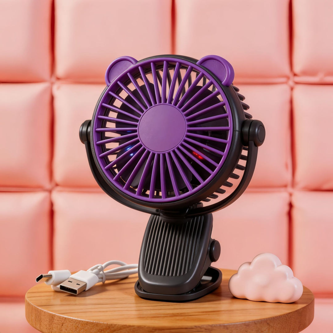 Women's portable table fan with flexible tilt and USB connection Bowlift