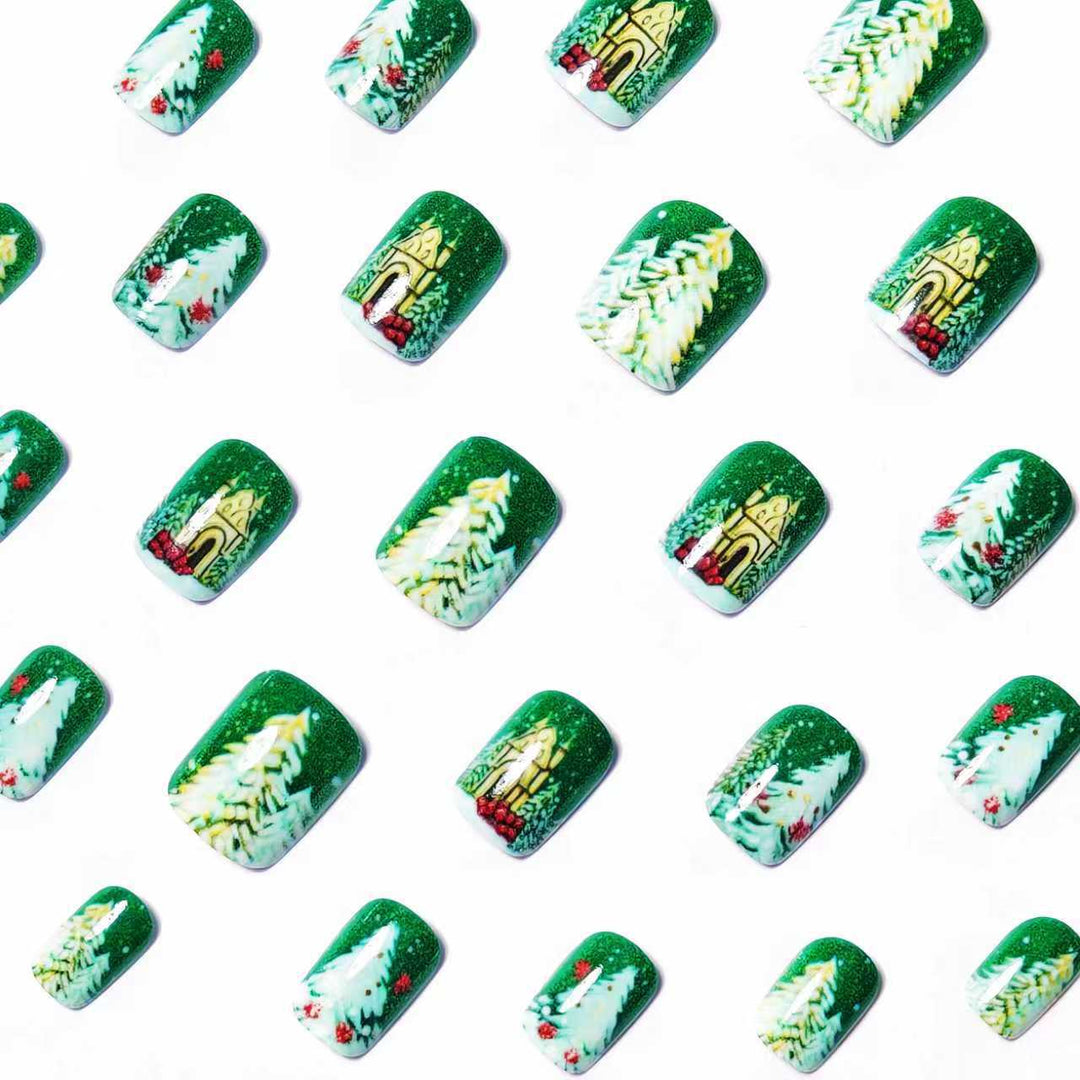 Artificial nails with Christmas design Bowlift