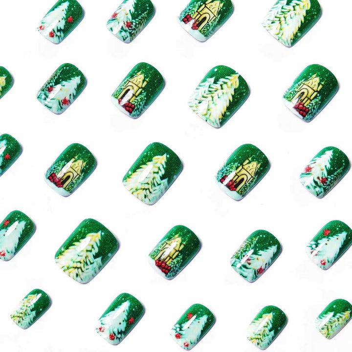Artificial nails with Christmas design Bowlift