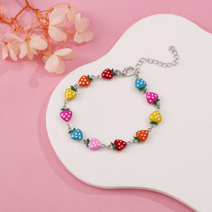 Whimsical Strawberry Charm Bracelet Bowlift