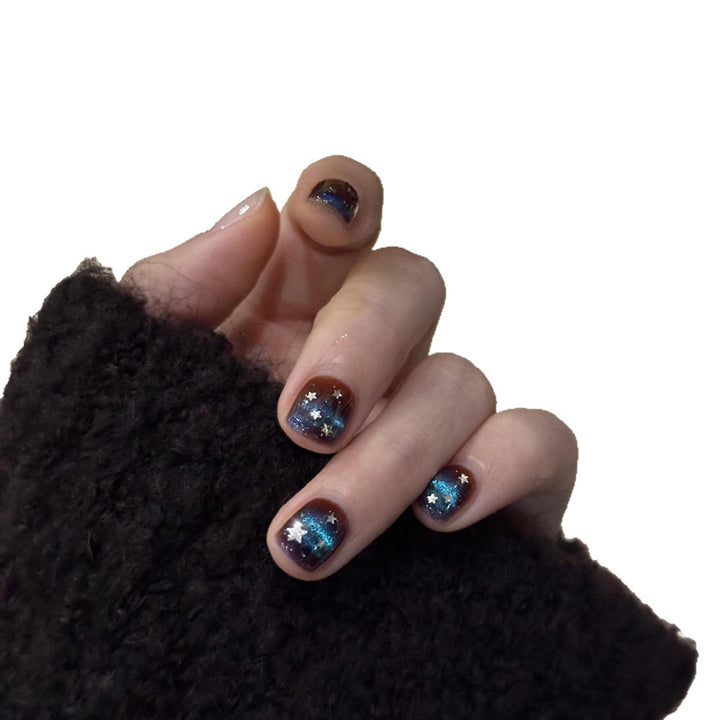 Glamorous Art Nails with Sparkling Star Design Bowlift