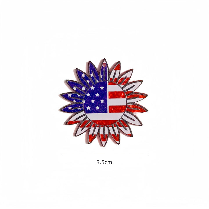 Unisex nan heart-shaped USA flag pendant acrylic with hole Bowlift
