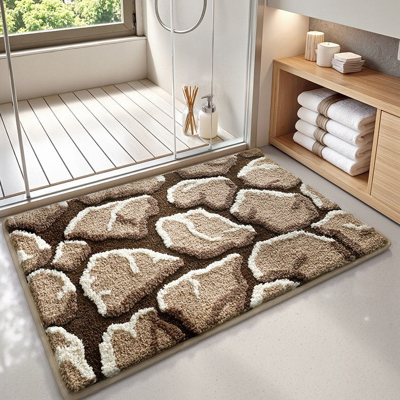 Plush Textured Bath Mat Bowlift