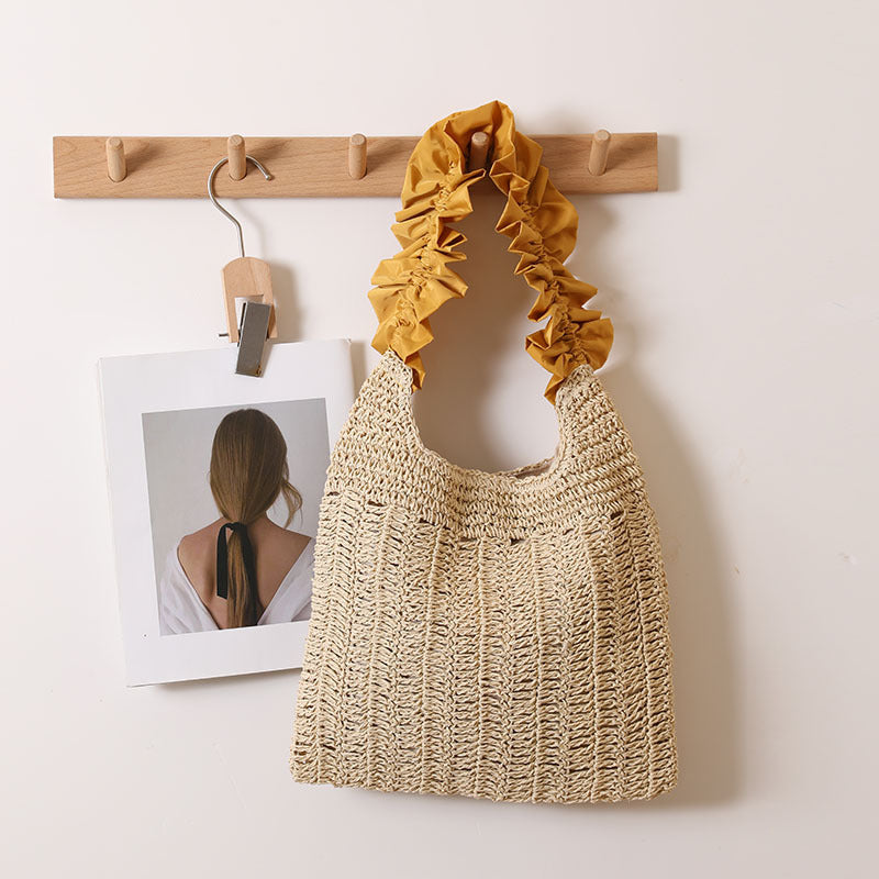Elegant Handbag with Ruffled Handle Bowlift