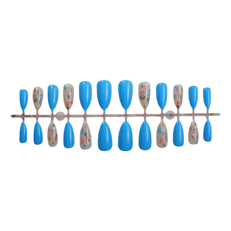 Detailed Floral Design Press-On Nail Set Bowlift