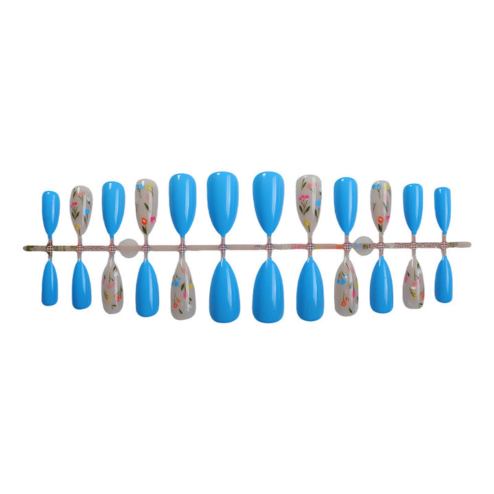 Detailed Floral Design Press-On Nail Set Bowlift