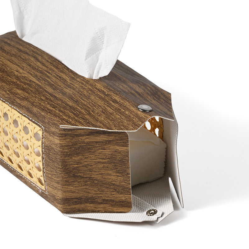 Decorative Rattan Patterned Tissue Box Holder Bowlift