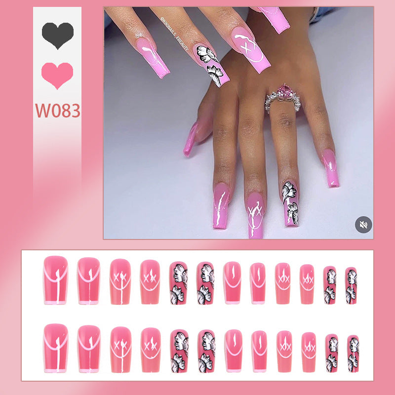 Creative nail art set with floral and graphic designs Bowlift
