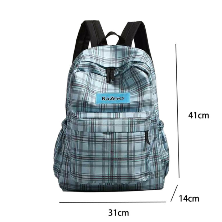 Stylish Plaid Patterned Laptop Backpack Bowlift