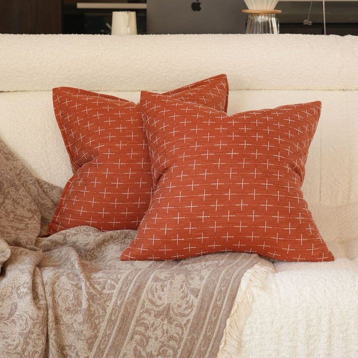 Geometric Pattern Textured Throw Pillow