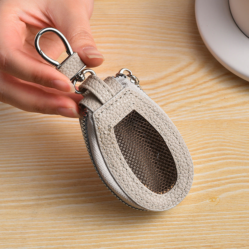 Textured Leather Coin Pouch with Clip Bowlift