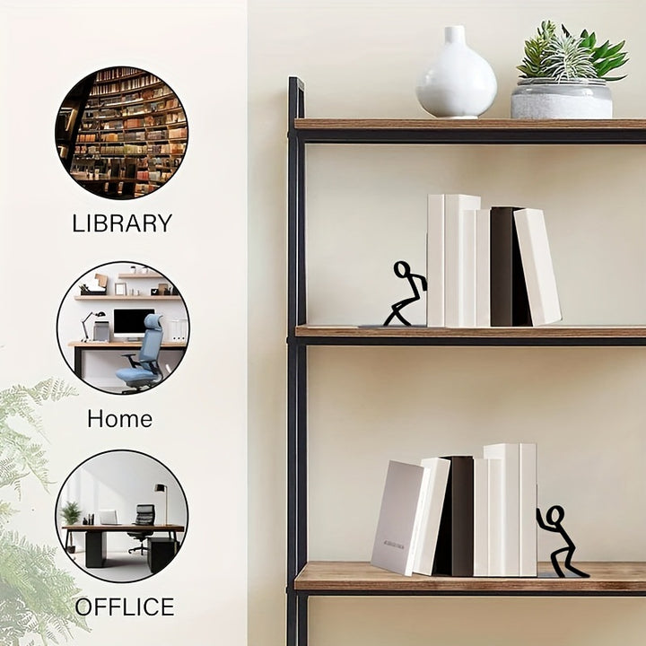 Decorative Bookends with Playful Figure Design