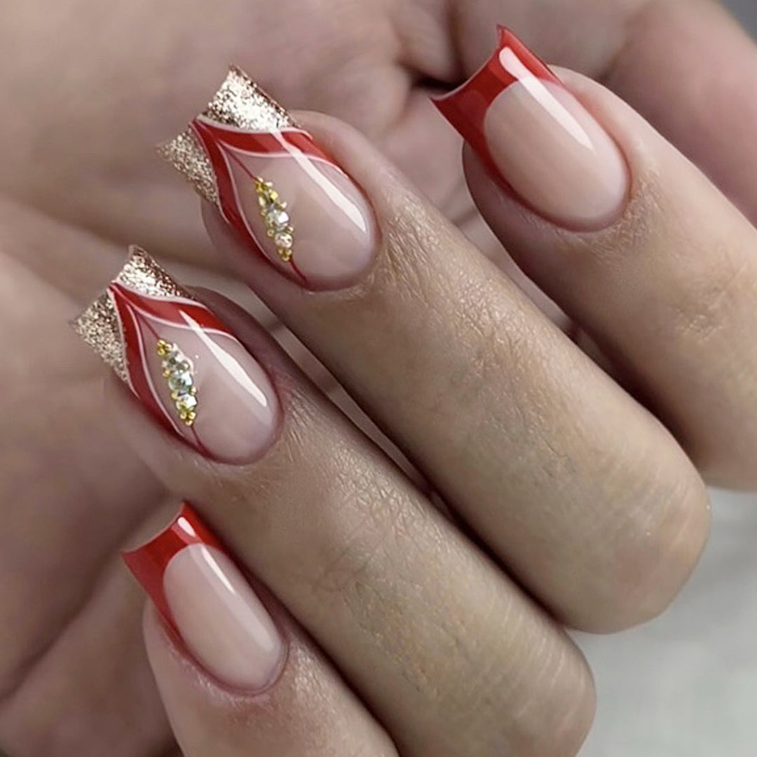 Artistic Rhinestone Nail Art Extensions Bowlift